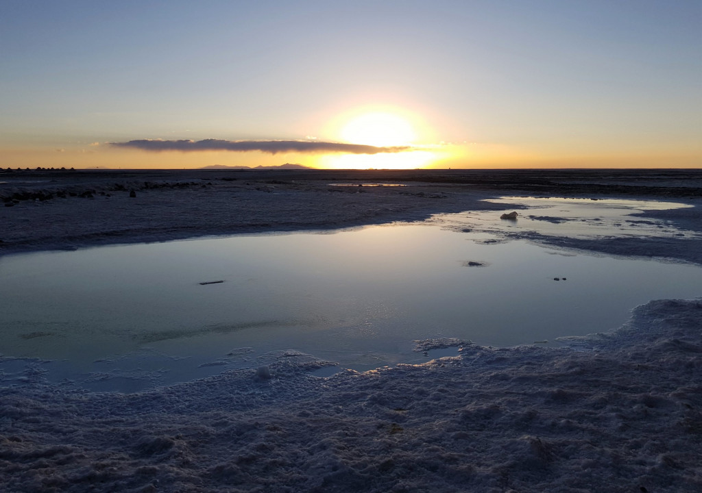 Sonnenuntergang Salar de Uyuni